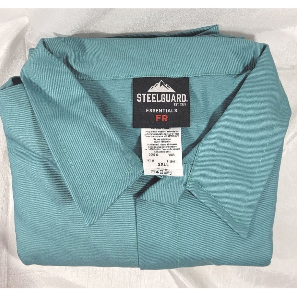 SteelGuard FR Flame Resistant Essentials Work Coat Welding Jacket - Green - 2XLL